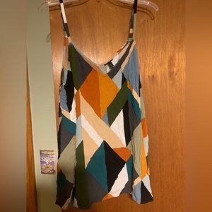 Torrid Tank Top Multicolo Adjustable Spaghetti Strap Geometric Plus Size 3